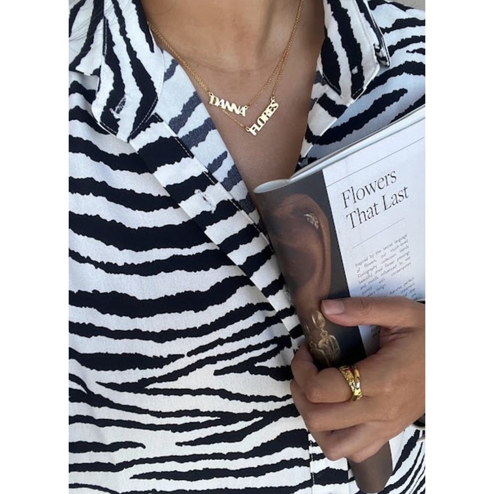 Tobi women's Extra Attention Zebra Print Blouse‎ Top– Black & White Small